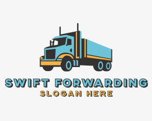 Logistics Trailer Truck Transportation logo design