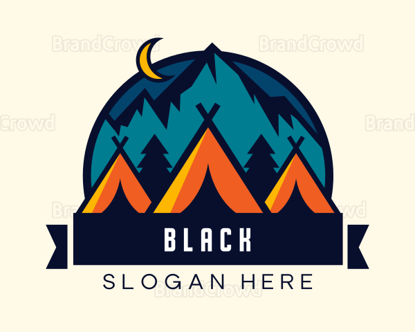 Mountain Tent Camping Logo