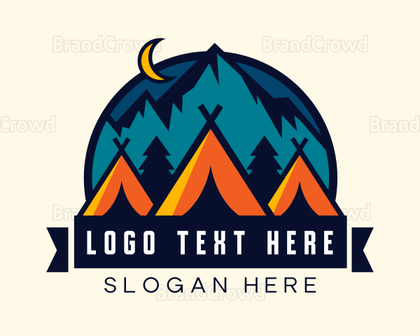 Mountain Tent Camping Logo