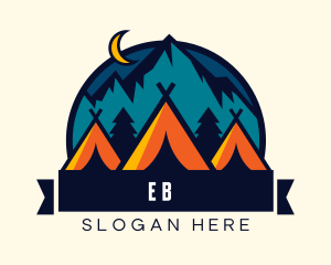 Mountain Tent Camping Logo