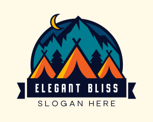 Mountain Tent Camping Logo