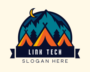 Mountain Tent Camping Logo