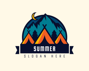 Mountain Tent Camping logo design