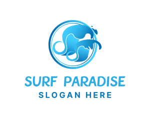 Blue Wave Surf logo design