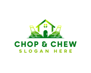 Grass Lawn Cutter Logo