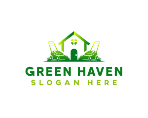 Grass Lawn Cutter logo design