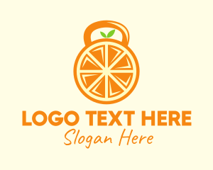 Fresh Fruit - Orange Fruit Kettlebell logo design