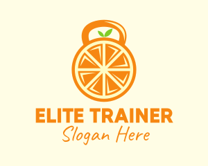 Orange Fruit Kettlebell logo design