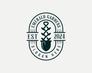 Shovel Plant Gardening logo design