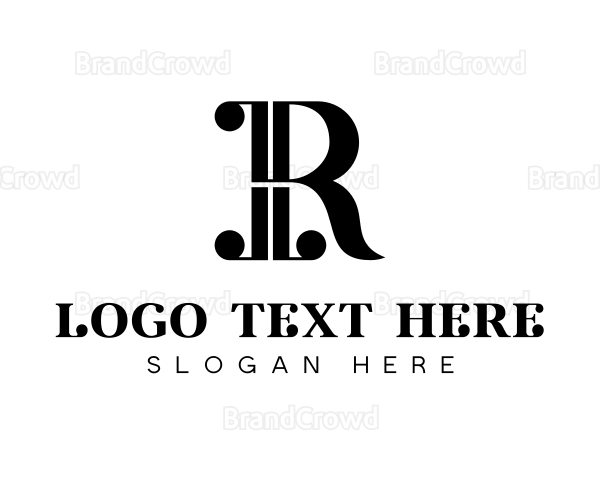 Hotel Elegant Pillar Letter R Logo