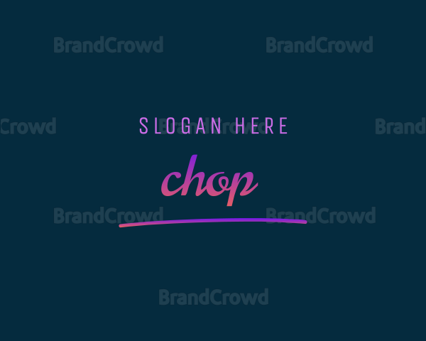 Neon Glow Script Logo