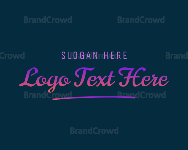 Neon Glow Script Logo