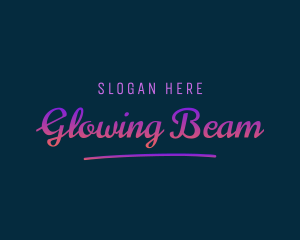 Neon Glow Script logo design