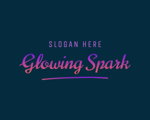 Neon Glow Script logo design