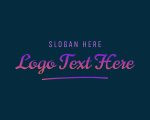 Fun - Neon Glow Script logo design