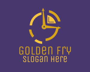 Golden Clock Time logo design