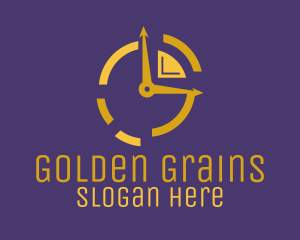 Golden Clock Time logo design