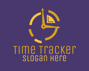 Golden Clock Time logo design