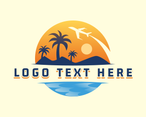 Island - Travel Plane Adventure logo design