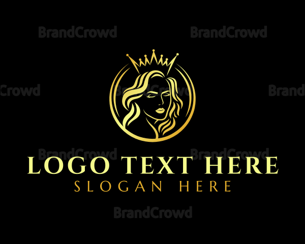 Elegant Crown Woman Logo