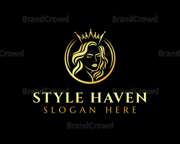 Elegant Crown Woman Logo