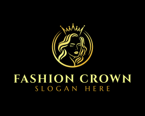 Elegant Crown Woman logo design