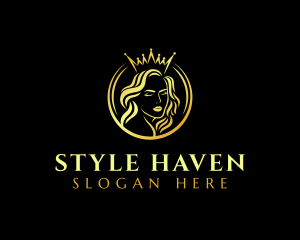 Stylist - Elegant Crown Woman logo design