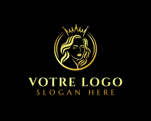 Golden - Elegant Crown Woman logo design