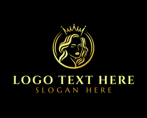 Gold - Elegant Crown Woman logo design