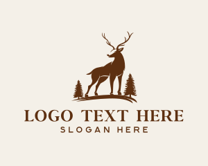 Hunt - Reindeer Forest Wildlife logo design