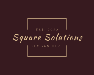 Golden Cursive Square logo design