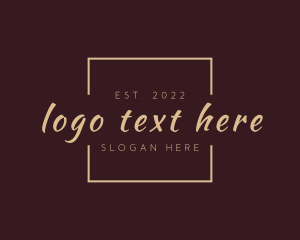 Aesthetic - Golden Cursive Square logo design