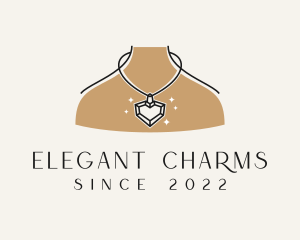Woman Necklace Jeweler logo design