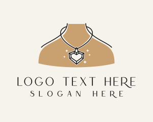 Woman Necklace Jeweler Logo