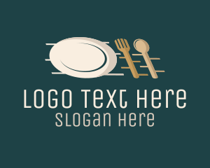 Eatery - Plate Fork Spoon logo design