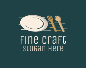 Plate Fork Spoon logo design