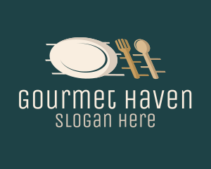 Plate Fork Spoon logo design