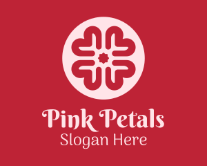 Heart Flower Petals  logo design