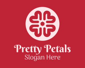 Heart Flower Petals  logo design