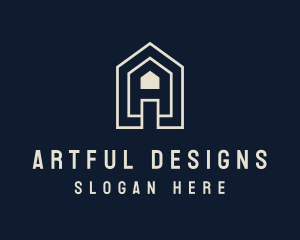 Geometric House Letter A logo design