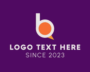 Speech Balloon - Chat Letter B logo design