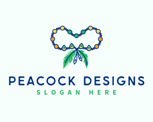 Peacock Feather Beads logo design