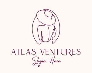 Pink Hat Lady Stylist logo design