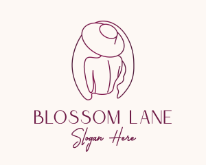 Pink Hat Lady Stylist logo design