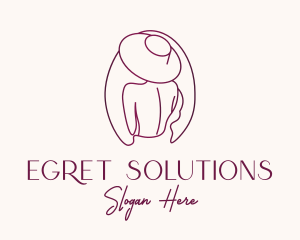 Pink Hat Lady Stylist logo design