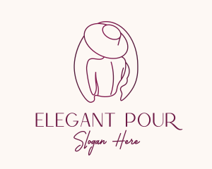 Pink Hat Lady Stylist logo design