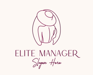 Pink Hat Lady Stylist logo design