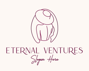 Pink Hat Lady Stylist logo design