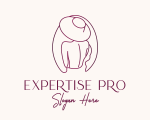 Pink Hat Lady Stylist logo design