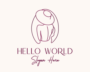 Pink Hat Lady Stylist logo design